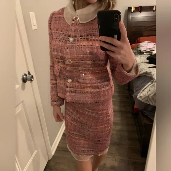 "Chanel-vibe" suit barbiecore - Picture 2 of 16